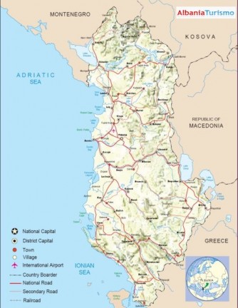 Albanijos žemėlapis