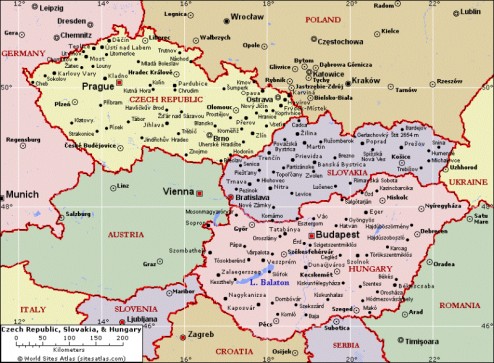 Čekijos žemėlapis